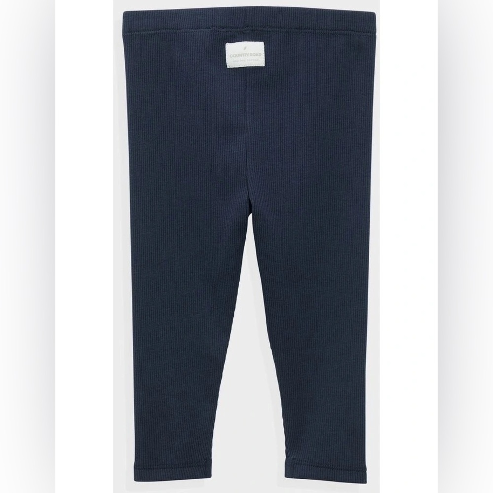 COUNTRY ROAD Organically Grown Cotton Solid Rib Legging in French Navy